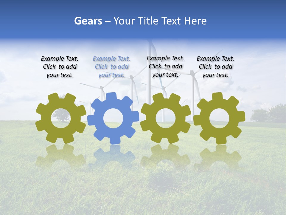 A Green Field With Wind Turbines In The Background PowerPoint Template