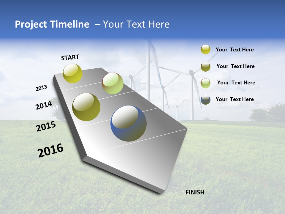 A Green Field With Wind Turbines In The Background PowerPoint Template