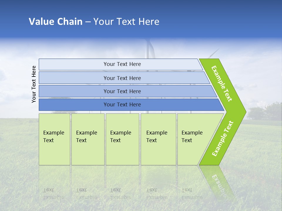 A Green Field With Wind Turbines In The Background PowerPoint Template