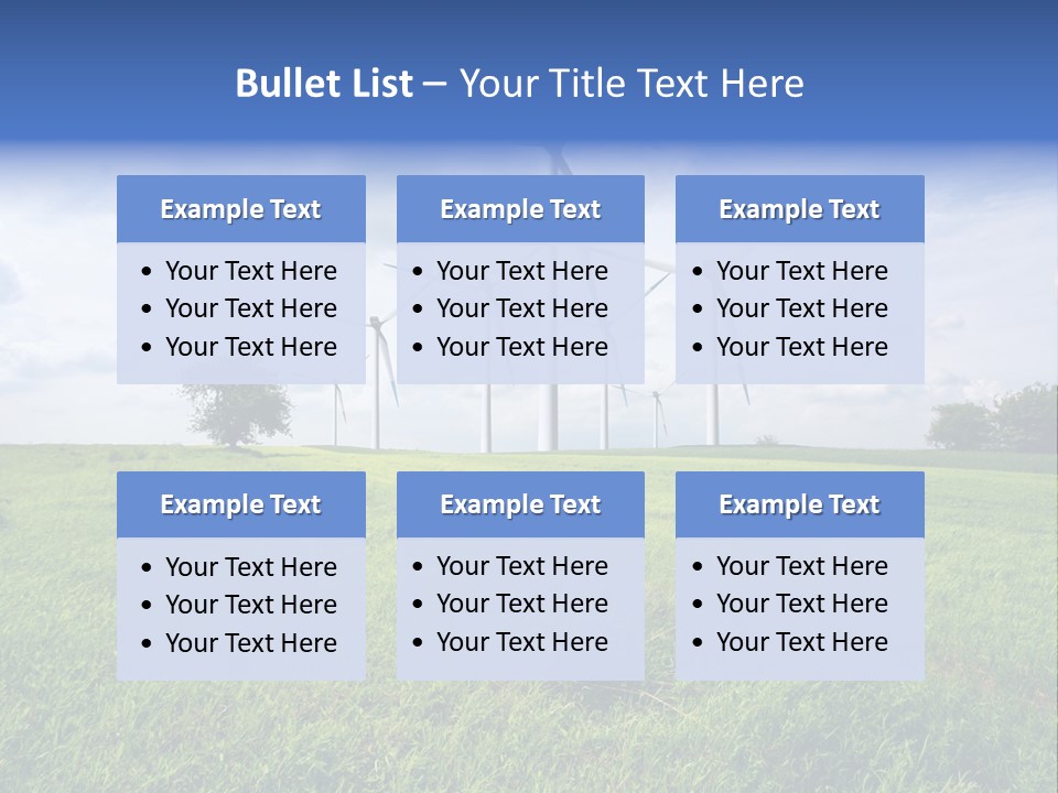 A Green Field With Wind Turbines In The Background PowerPoint Template