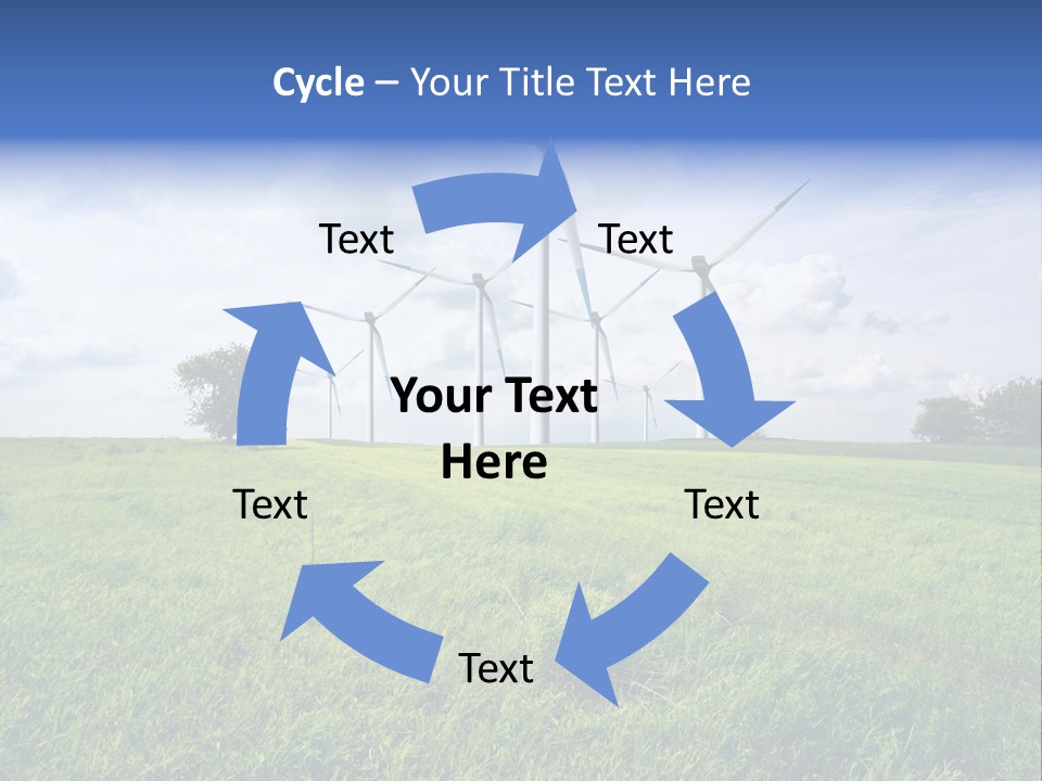 A Green Field With Wind Turbines In The Background PowerPoint Template