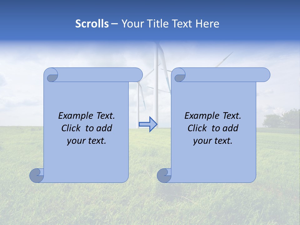 A Green Field With Wind Turbines In The Background PowerPoint Template