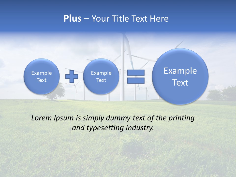 A Green Field With Wind Turbines In The Background PowerPoint Template