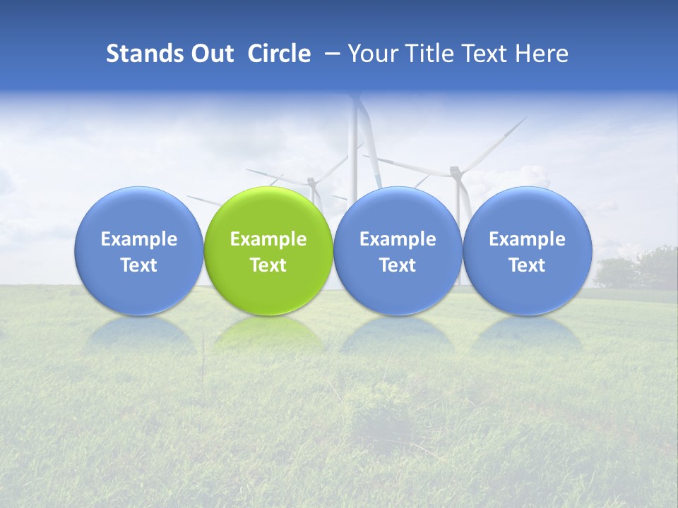 A Green Field With Wind Turbines In The Background PowerPoint Template