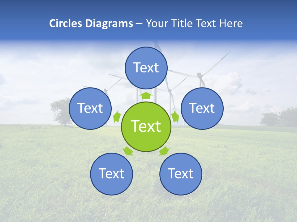 A Green Field With Wind Turbines In The Background PowerPoint Template