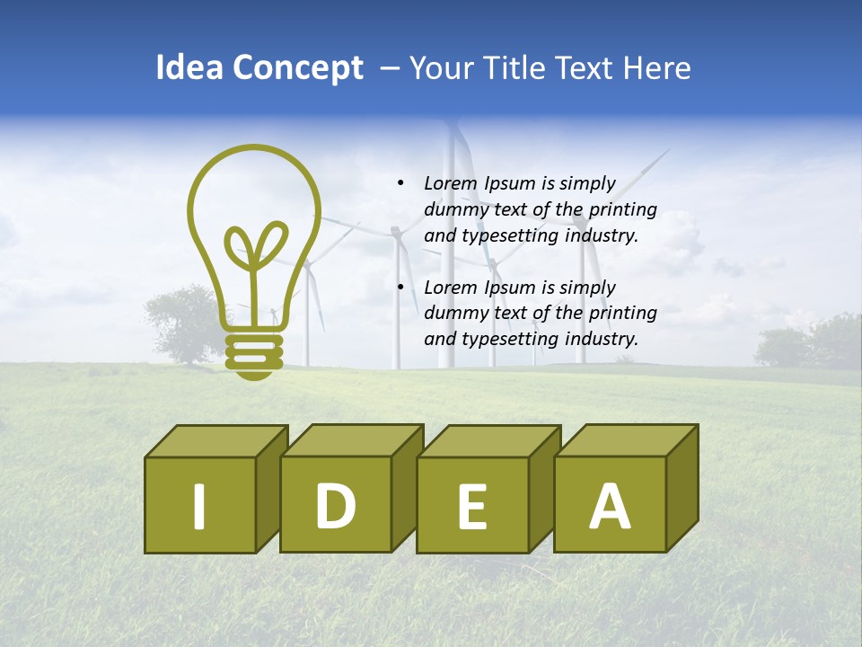 A Green Field With Wind Turbines In The Background PowerPoint Template