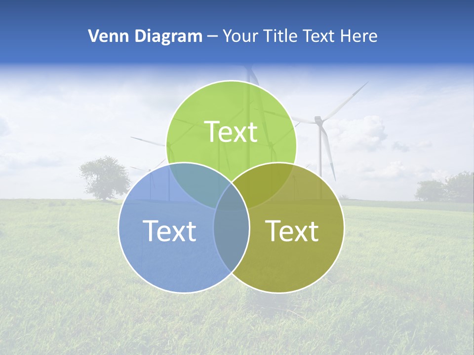 A Green Field With Wind Turbines In The Background PowerPoint Template