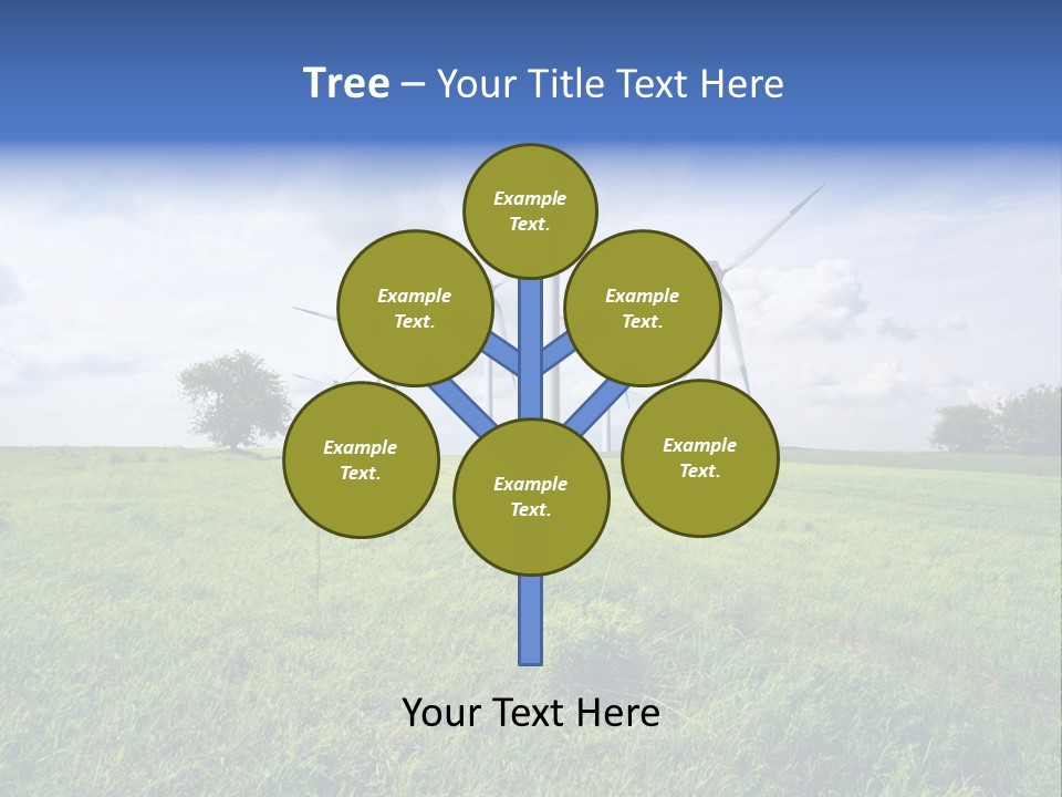 A Green Field With Wind Turbines In The Background PowerPoint Template