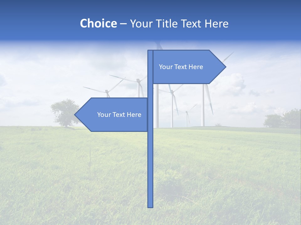 A Green Field With Wind Turbines In The Background PowerPoint Template