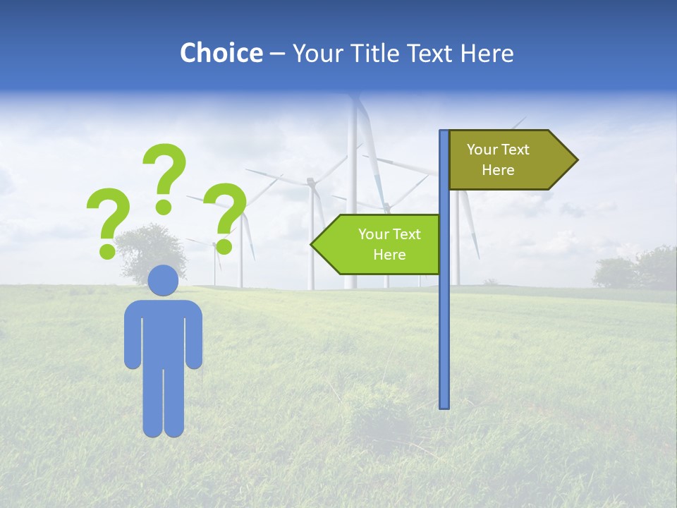 A Green Field With Wind Turbines In The Background PowerPoint Template