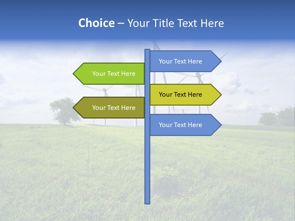 A Green Field With Wind Turbines In The Background PowerPoint Template
