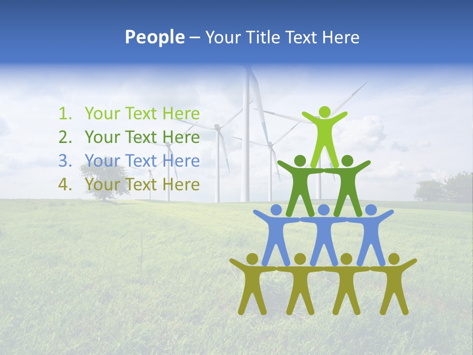A Green Field With Wind Turbines In The Background PowerPoint Template
