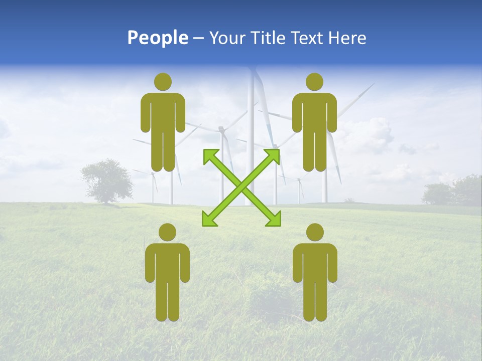 A Green Field With Wind Turbines In The Background PowerPoint Template