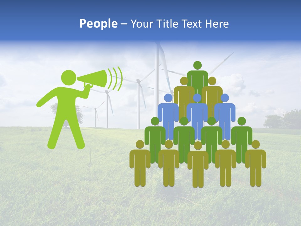 A Green Field With Wind Turbines In The Background PowerPoint Template