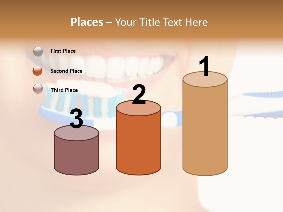 A Woman With A Toothbrush In Her Mouth PowerPoint Template