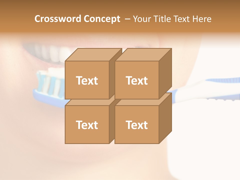A Woman With A Toothbrush In Her Mouth PowerPoint Template