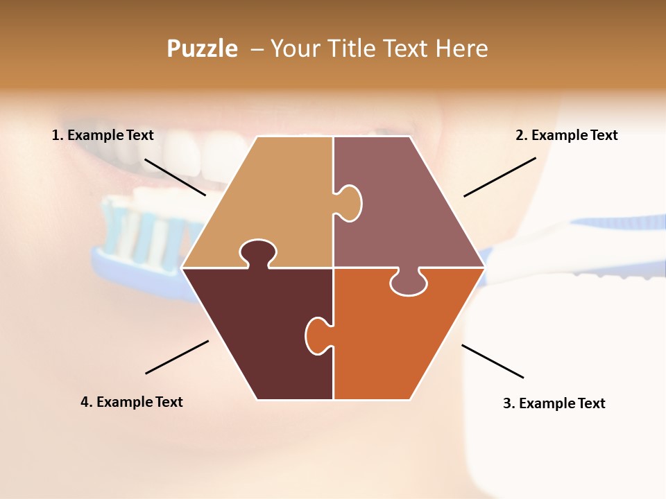 A Woman With A Toothbrush In Her Mouth PowerPoint Template