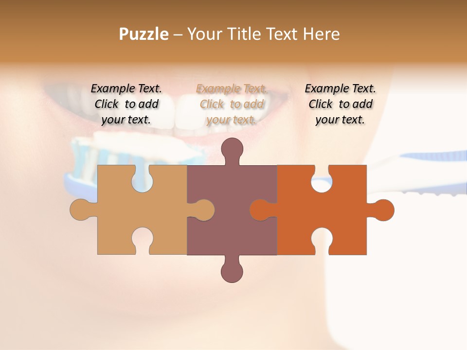 A Woman With A Toothbrush In Her Mouth PowerPoint Template