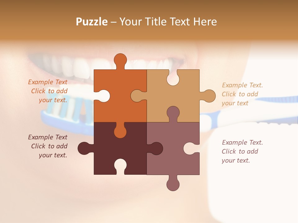 A Woman With A Toothbrush In Her Mouth PowerPoint Template