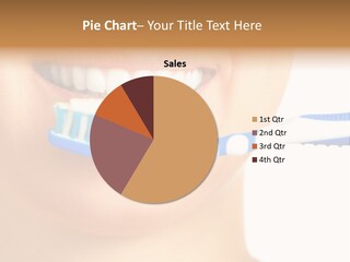 A Woman With A Toothbrush In Her Mouth PowerPoint Template