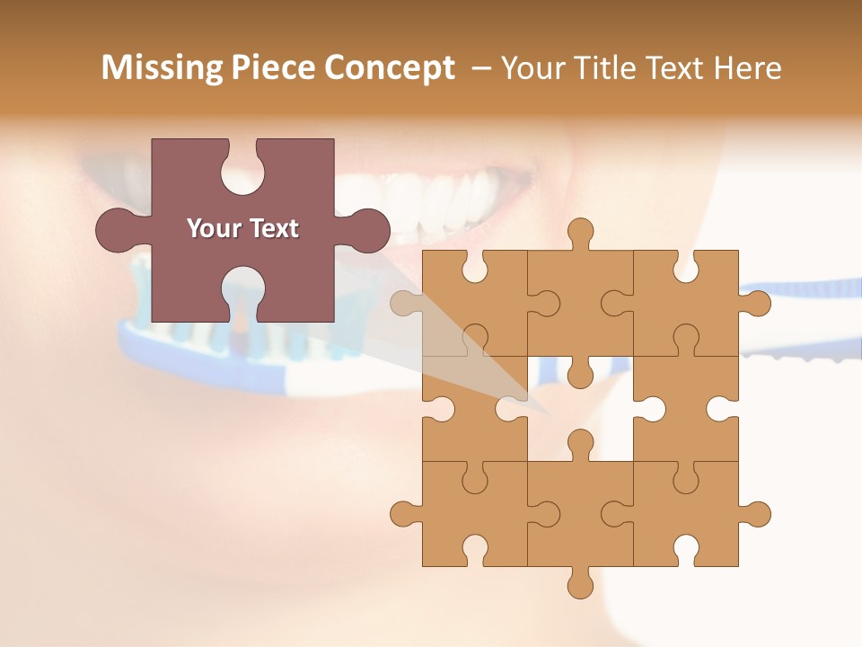 A Woman With A Toothbrush In Her Mouth PowerPoint Template