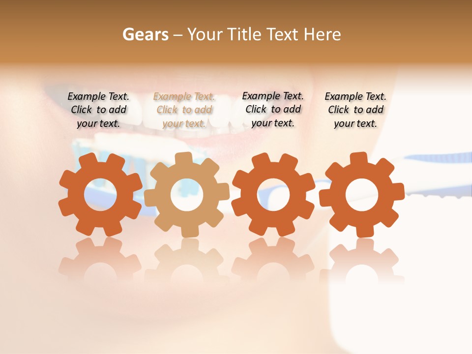 A Woman With A Toothbrush In Her Mouth PowerPoint Template