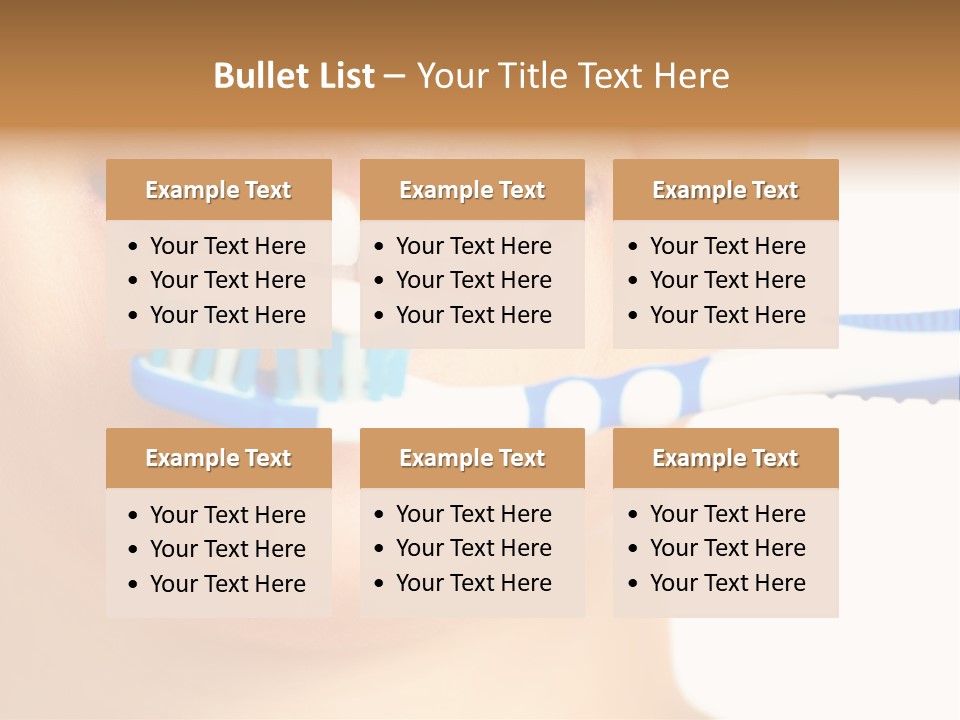 A Woman With A Toothbrush In Her Mouth PowerPoint Template