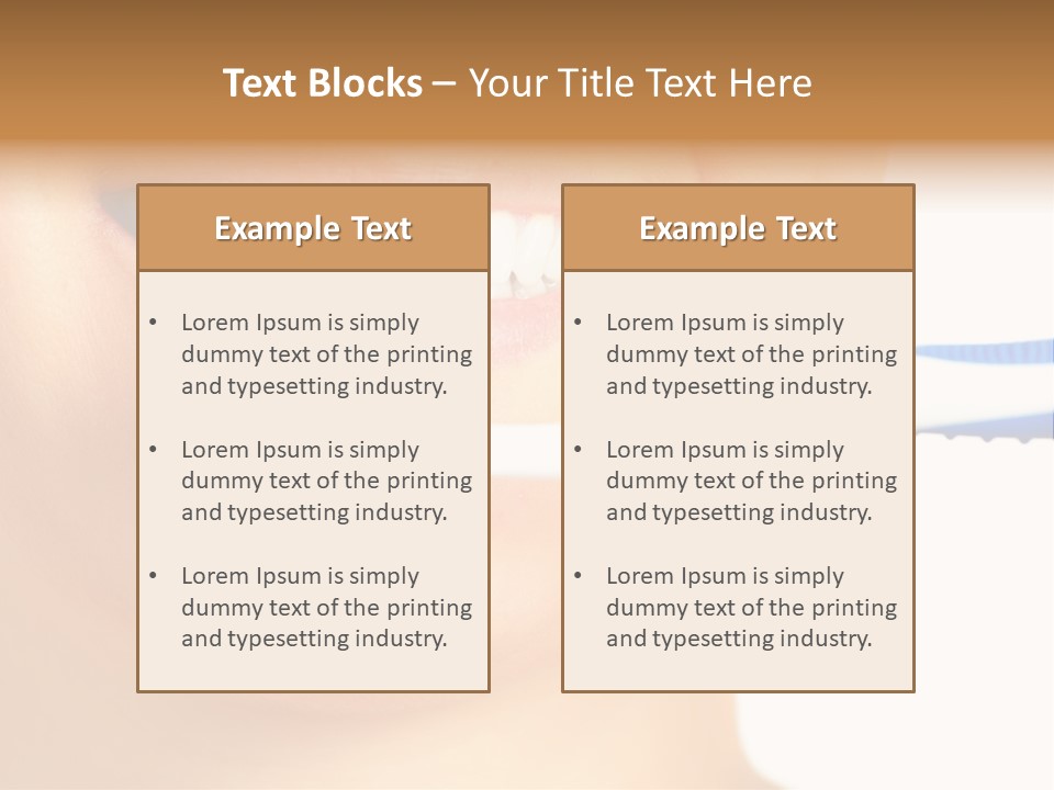 A Woman With A Toothbrush In Her Mouth PowerPoint Template