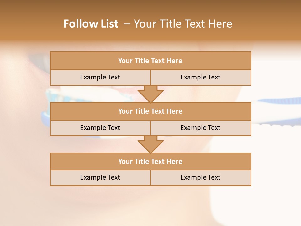 A Woman With A Toothbrush In Her Mouth PowerPoint Template