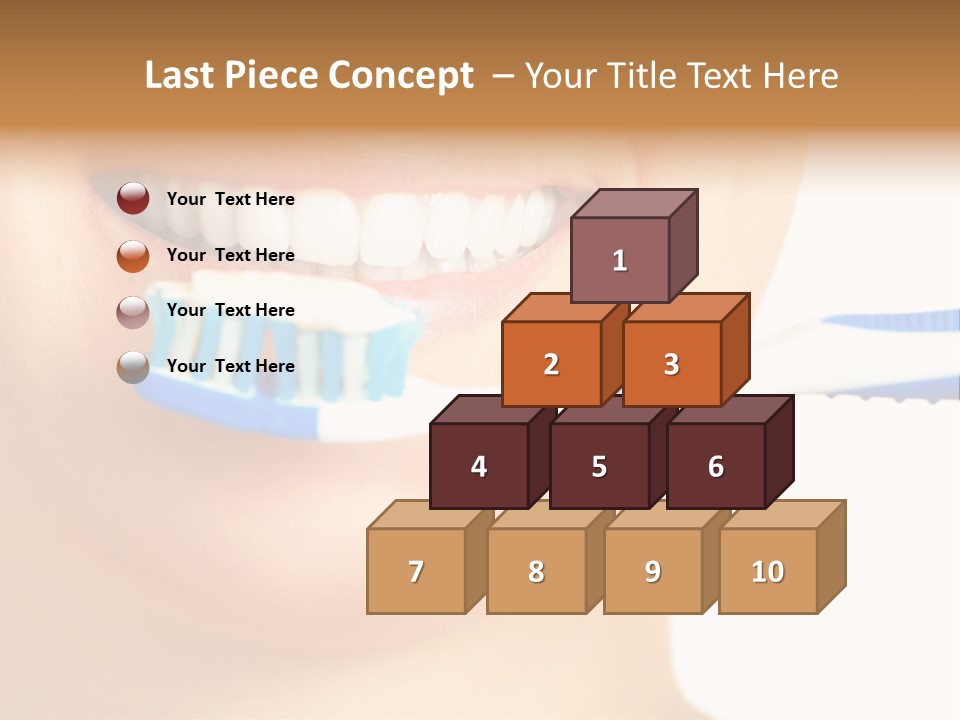 A Woman With A Toothbrush In Her Mouth PowerPoint Template