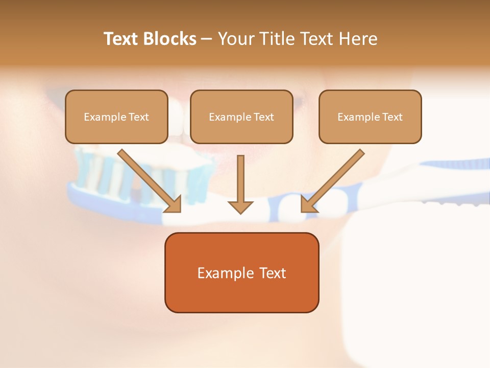 A Woman With A Toothbrush In Her Mouth PowerPoint Template