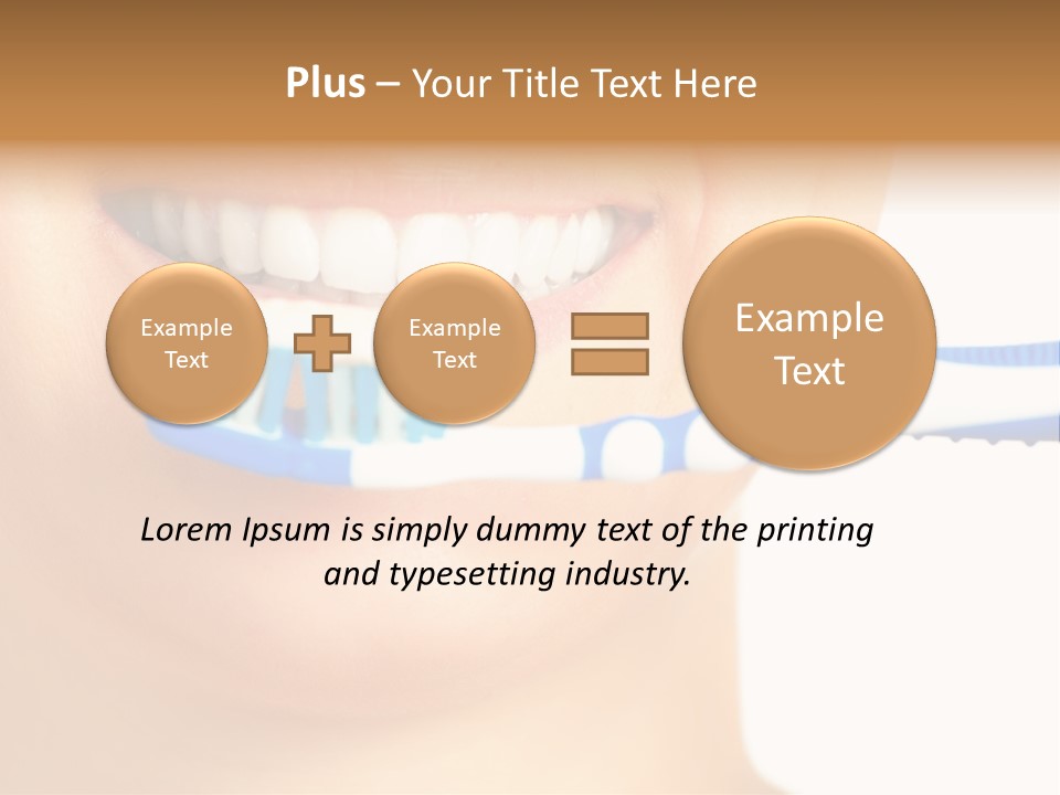 A Woman With A Toothbrush In Her Mouth PowerPoint Template