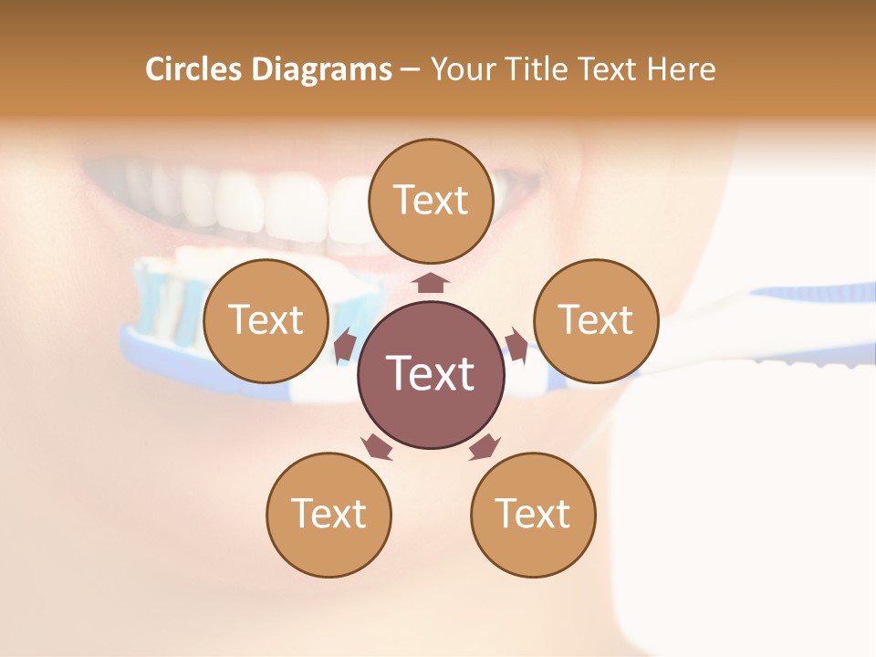 A Woman With A Toothbrush In Her Mouth PowerPoint Template