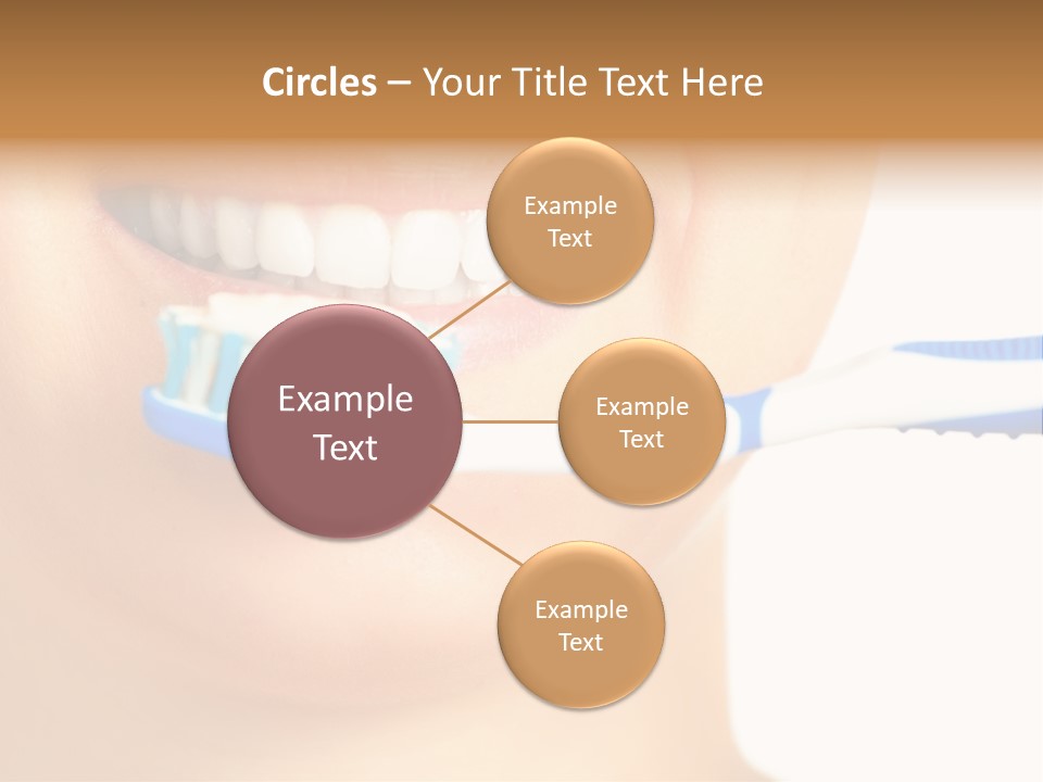 A Woman With A Toothbrush In Her Mouth PowerPoint Template