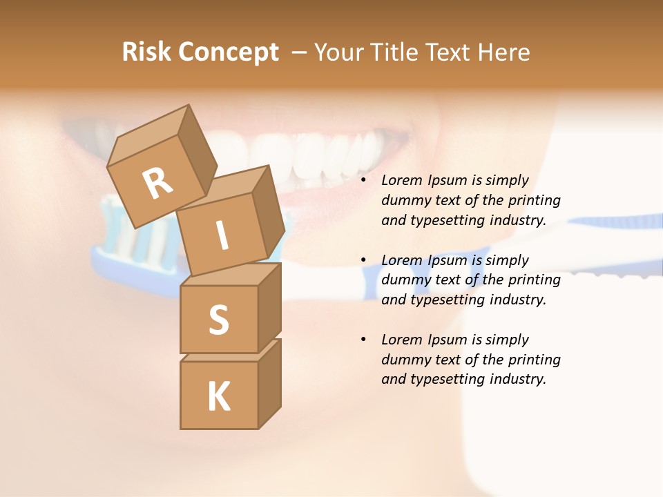 A Woman With A Toothbrush In Her Mouth PowerPoint Template