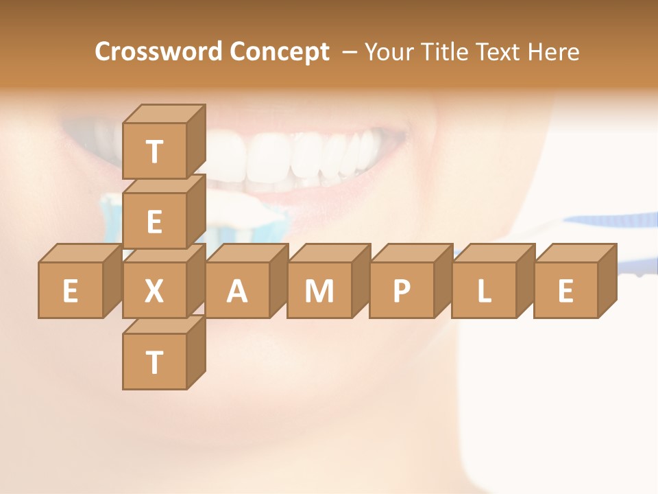 A Woman With A Toothbrush In Her Mouth PowerPoint Template