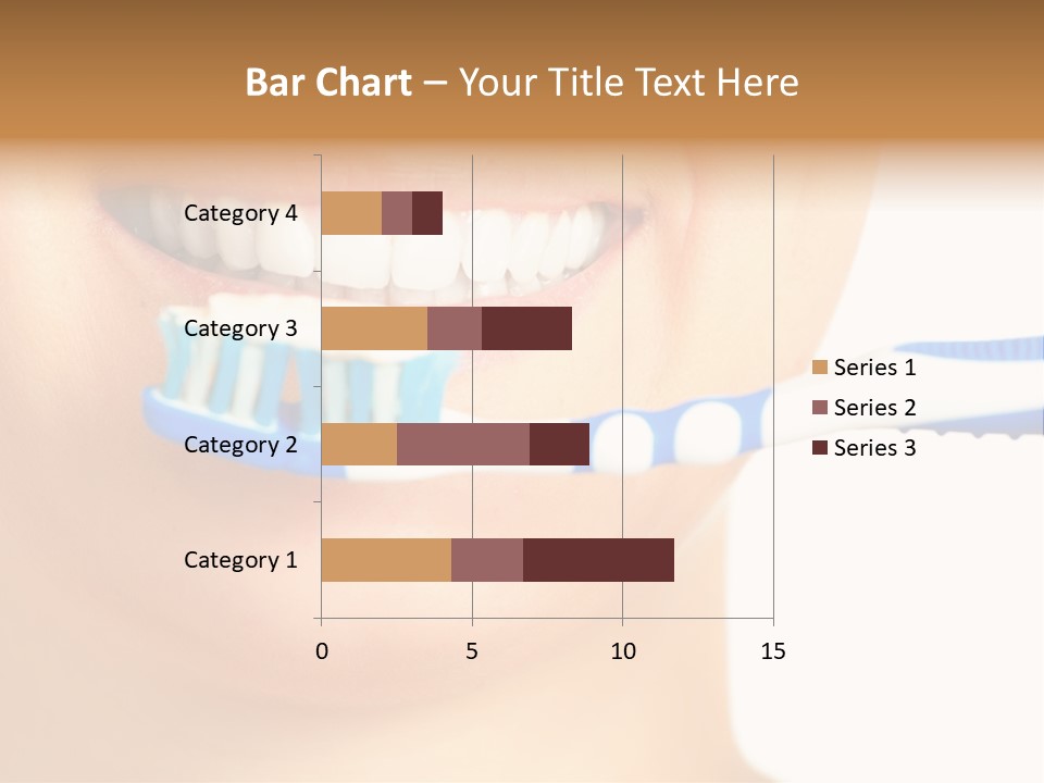 A Woman With A Toothbrush In Her Mouth PowerPoint Template