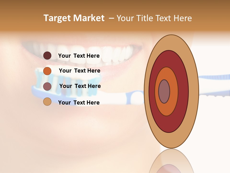 A Woman With A Toothbrush In Her Mouth PowerPoint Template