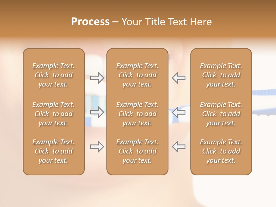 A Woman With A Toothbrush In Her Mouth PowerPoint Template