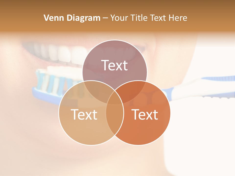 A Woman With A Toothbrush In Her Mouth PowerPoint Template