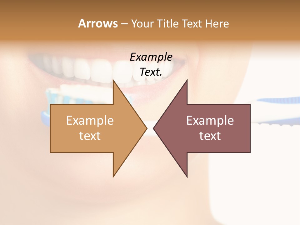 A Woman With A Toothbrush In Her Mouth PowerPoint Template