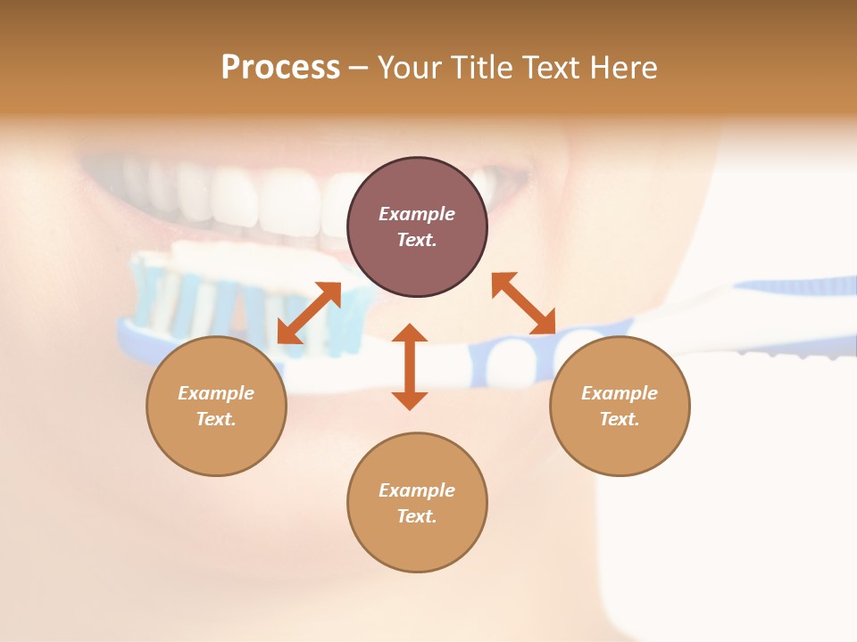 A Woman With A Toothbrush In Her Mouth PowerPoint Template