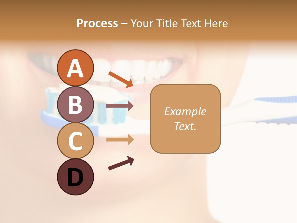 A Woman With A Toothbrush In Her Mouth PowerPoint Template