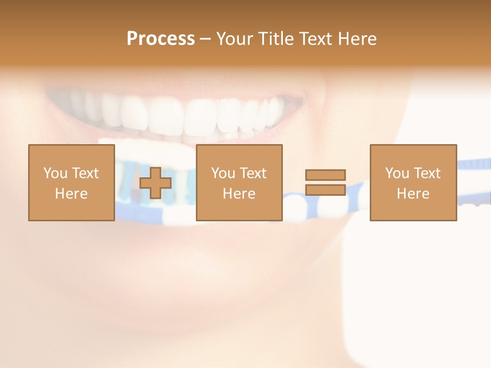 A Woman With A Toothbrush In Her Mouth PowerPoint Template