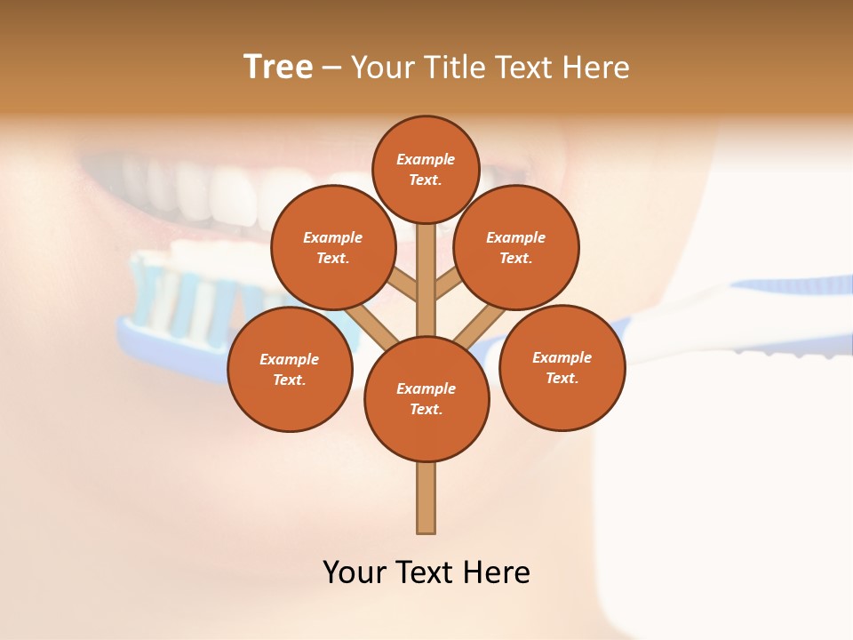 A Woman With A Toothbrush In Her Mouth PowerPoint Template