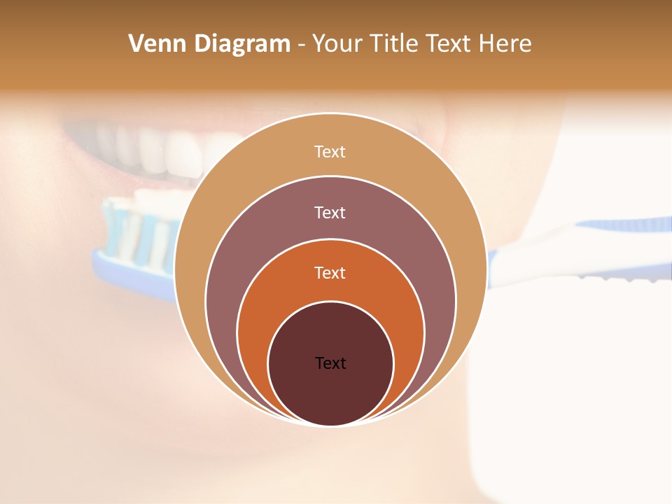 A Woman With A Toothbrush In Her Mouth PowerPoint Template