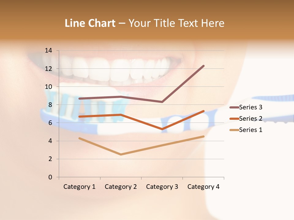 A Woman With A Toothbrush In Her Mouth PowerPoint Template