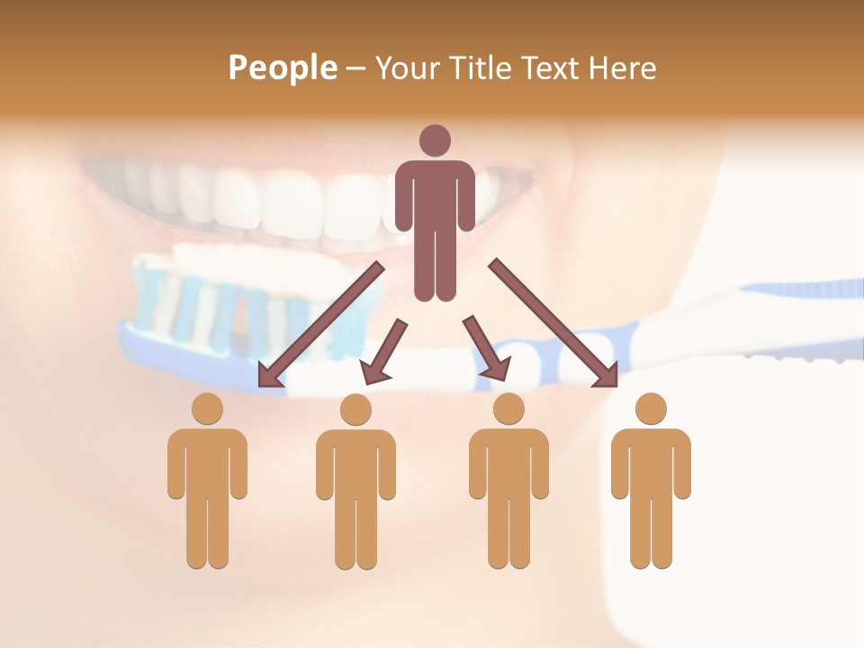 A Woman With A Toothbrush In Her Mouth PowerPoint Template
