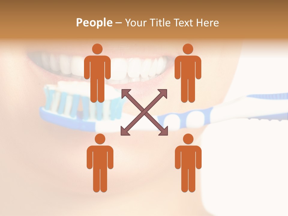 A Woman With A Toothbrush In Her Mouth PowerPoint Template