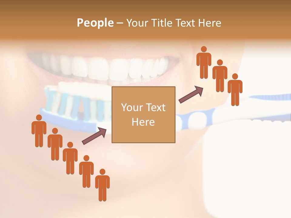 A Woman With A Toothbrush In Her Mouth PowerPoint Template